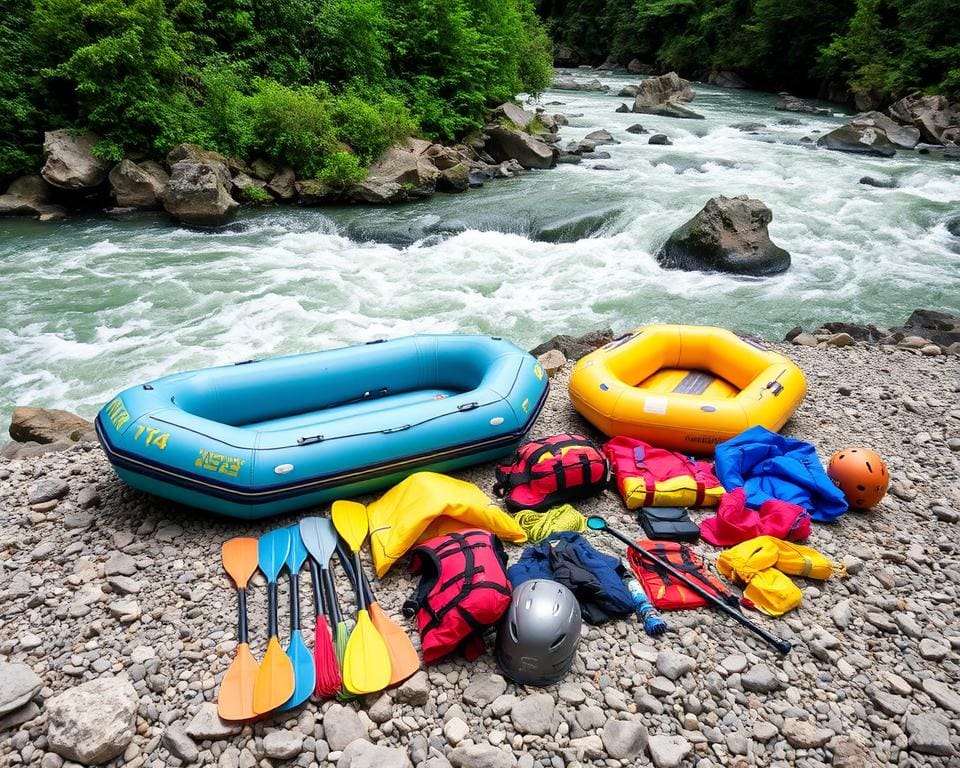 Ausrüstung für sicheres Rafting