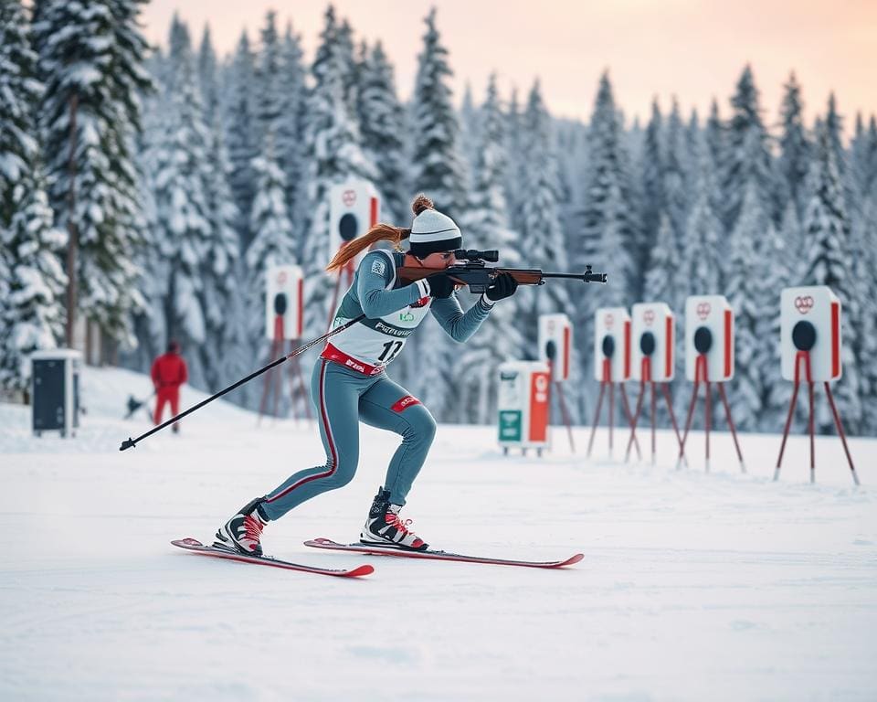 Biathlon Ausdauer Präzision Schießen Ski Schießstand