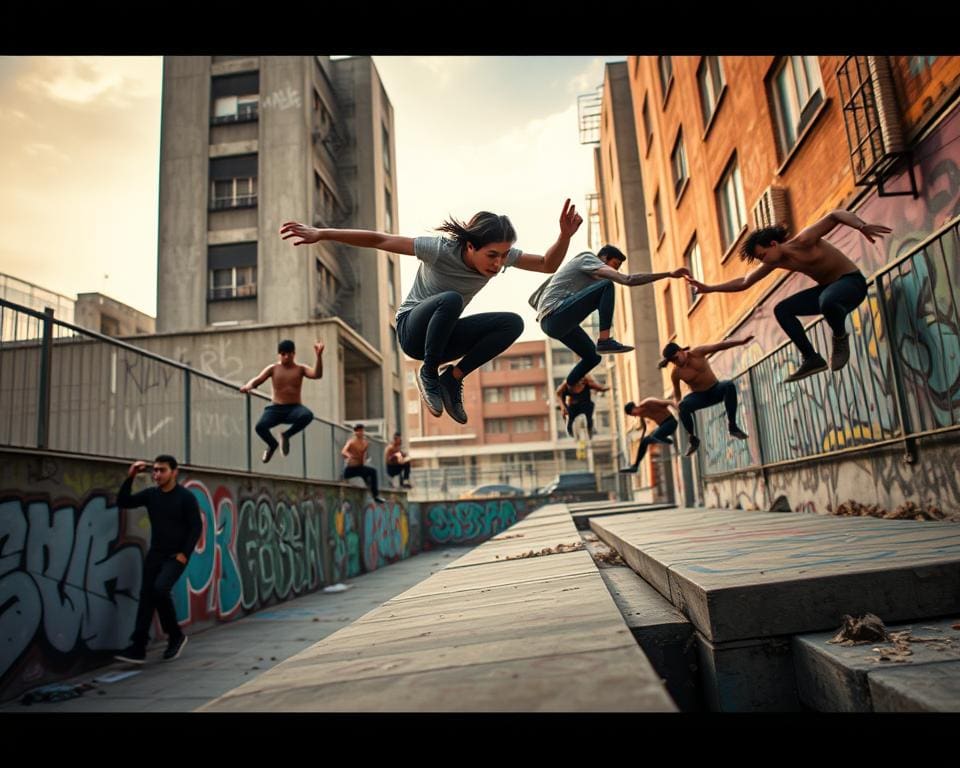 Freerunning und Parkour in Bewegung