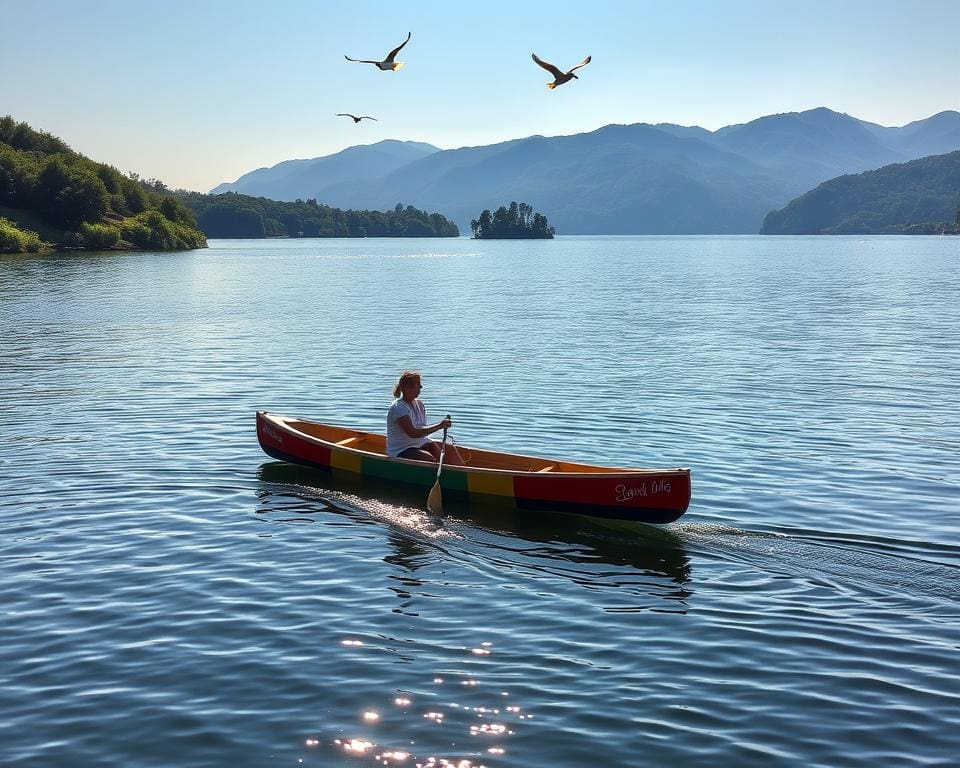 Gesunde Lebensweise durch Rudern am Wasser