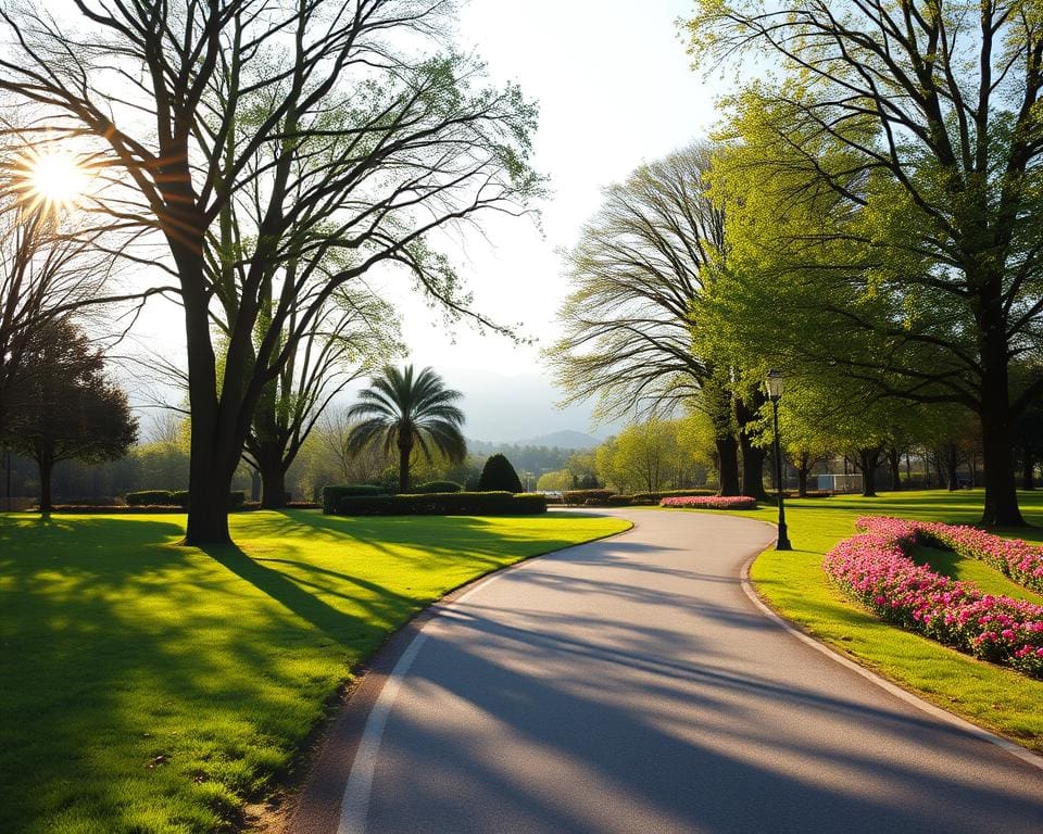 Joggen im Park für Gesundheit und Wohlbefinden