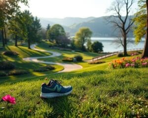 Laufen im Park für eine stressfreie, gesunde Lebensweise