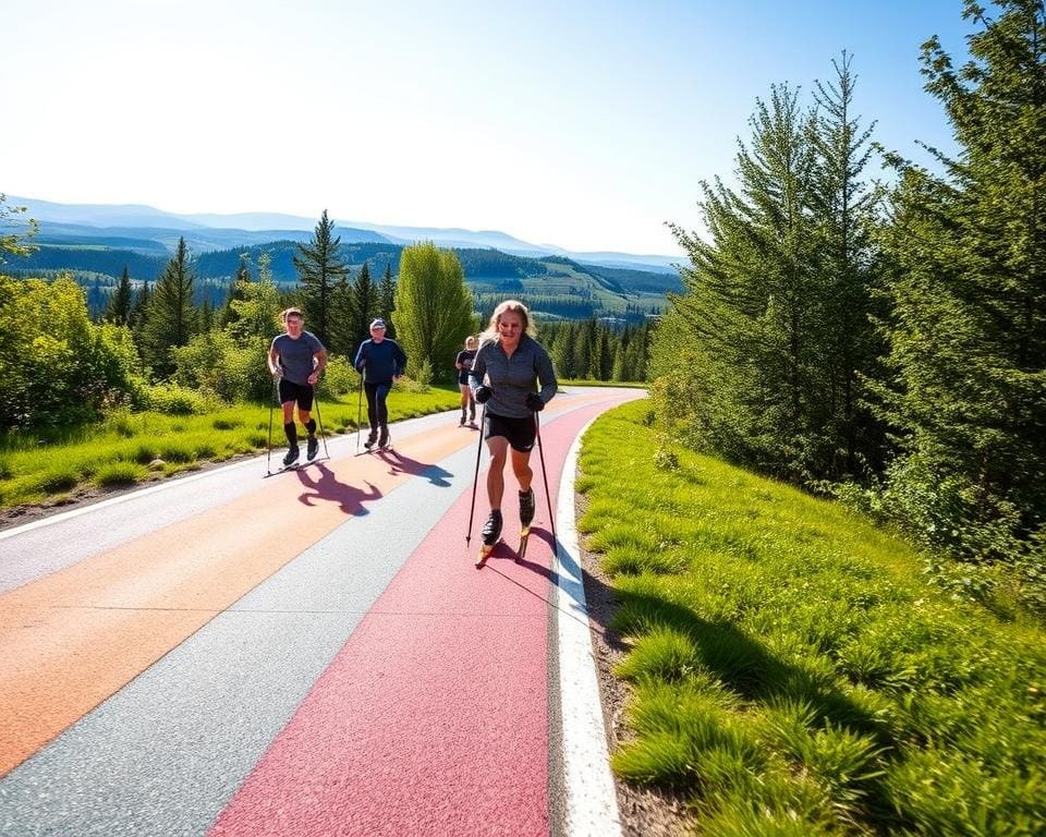 Outdoor Sport beim Cross-Skating