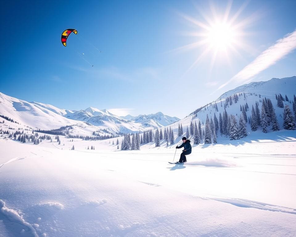 Snowkiting im Schnee