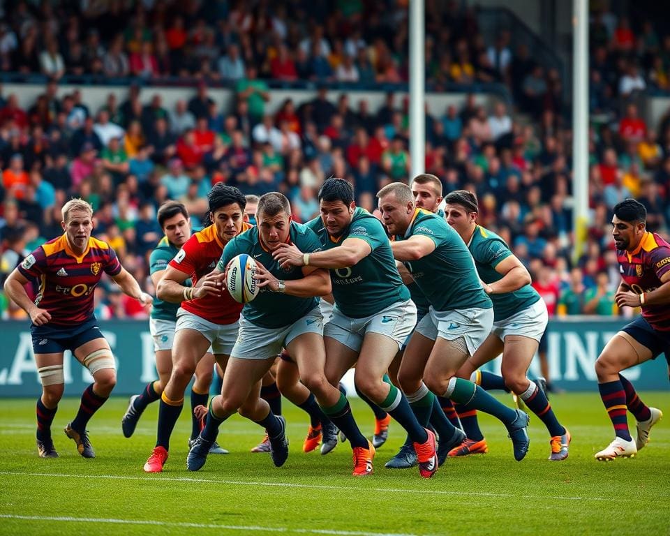 Teamzusammenarbeit im Rugby