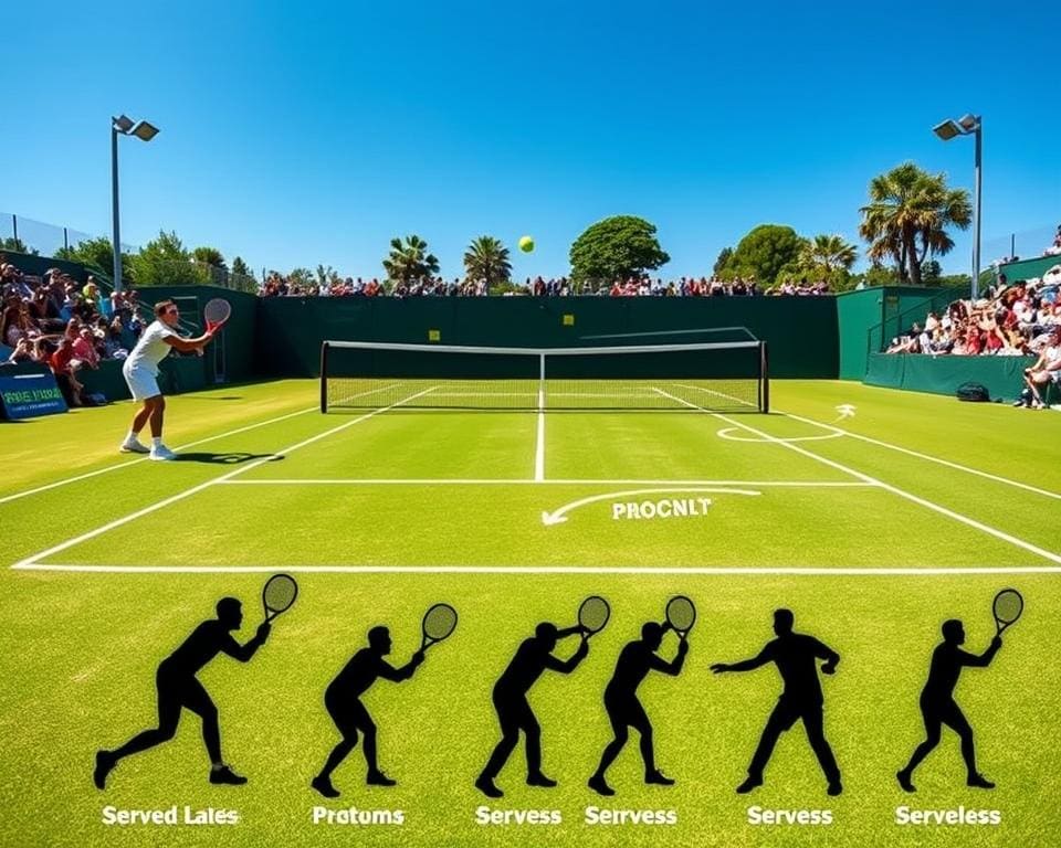 Tennis Aufschlag und Schlagvariationen