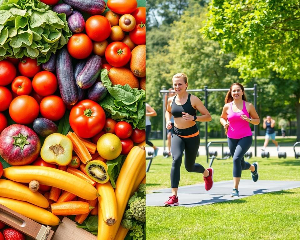 gesunde Ernährung und regelmäßiges Training für Fitness