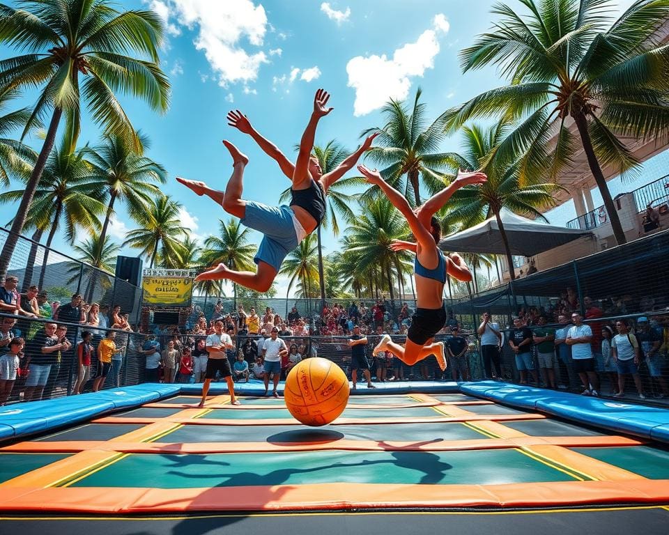 Akrobatik im Bossaball