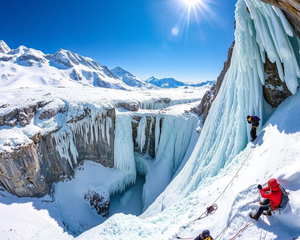 Eisklettere im Wallis: Es Abenteuer für Profis