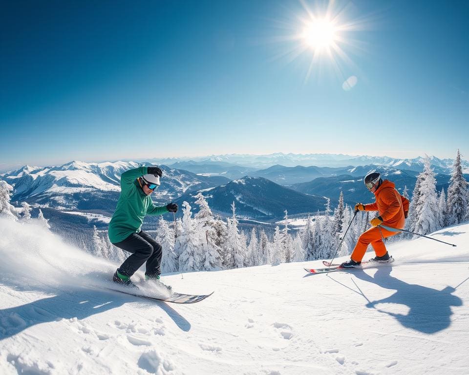 Snowboarde oder Skifahre