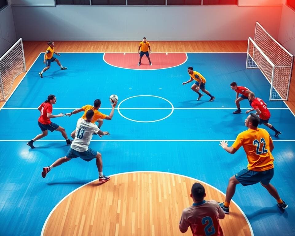 Angriffs- und Verteidigungspositionen im Handball